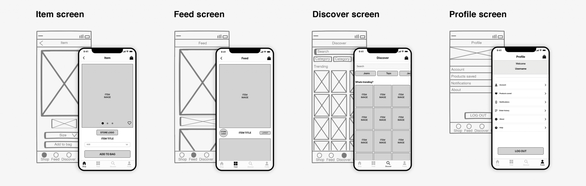 Evada low fidelity wireframe 2